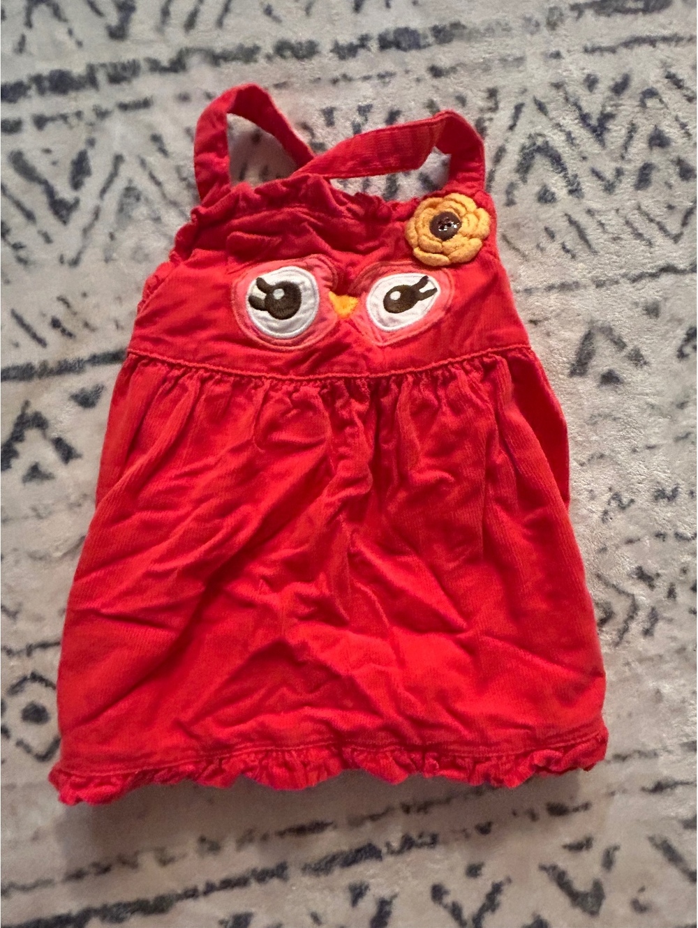 Gymboree Baby Red Corduroy Owl Dress 0-3 Months